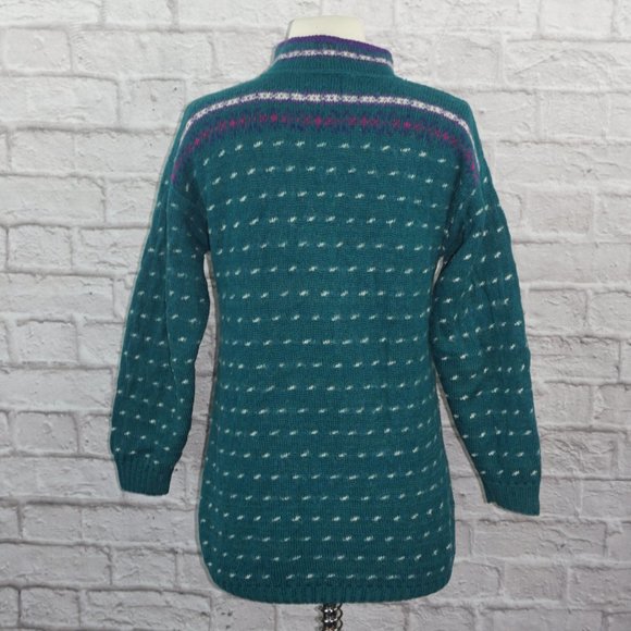 Vintage 80s Alps Fair Isle Wool Sweater Small - Picture 3 of 7